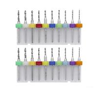 Lot de 20 forets en carbure de tungstène pour circuit imprimé, longueur de coupe de 12 mm, pour gravure de circuits imprimés, perçage de métaux haute durabilité, amateurs d'électronique (1,1 à 2 mm)