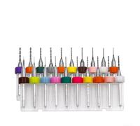 Lot de 20 forets PCB à pointe en carbure avec tailles de 0,1 mm à 1,0 mm pour mini perçage de cartes et plastique, cuivre, acier inoxydable