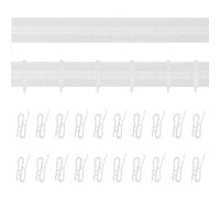 Lot de 20 galon fronceur pour rideaux - 30 m x 25 mm - Avec 20 crochets de rideau à coudre - Ruban fronceur universel - Ruban plissé pour rideaux - Blanc