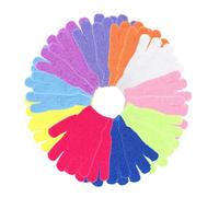 Lot de 20 gants exfoliants en bambou pour le bain et le corps - Pour éliminer les poils incarnés et les peaux mortes - Pour douche, spa, massage et élimination des cellules mortes - 10 couleurs