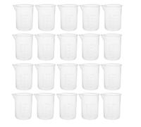 Lot de 20 gobelets à mesurer en plastique transparent réutilisable pour mélanger la peinture et la résine époxy 50 ml