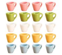 Lot de 20 gobelets de simulation miniatures, cinq couleurs (4 de chaque), 20 pièces au total, idéales pour la construction et la collection de scènes miniatures, tasses de simulation miniatures, 20