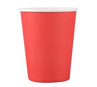 Lot de 20 gobelets en carton (255 g) - Couleurs unies pour anniversaire, restauration (rouge)