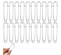 Lot de 20 grandes épingles à nourrice en métal de 90 mm - Haute performance - Épingles à nourrice extra larges - Pour tissus épais, vêtements, travaux manuels et couvertures