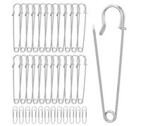 Lot de 20 grandes épingles à nourrice pour kilt - En acier inoxydable - 10 cm - Robustes - Pour couvertures, tricots, bijoux et travaux manuels