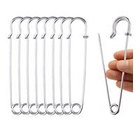Lot de 20 grandes épingles à nourrice robustes en métal solide pour kilt, couverture, tricot, travaux manuels, 10 cm
