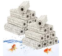Lot de 20 grands blocs filtrants en céramique pour aquarium avec petits trous denses pour filtre à cartouche, filtres supérieurs, étang à carpes koï, réservoir de puisard, 16 cm