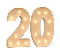 Lot de 20 grands chiffres lumineux de 70 cm pour décoration, panneau lumineux en mosaïque à DEL pour chapiteau, panneau de mousse prédécoupé pour anniversaire, Nouvel An, anniversaire de mariage