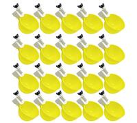 Lot de 20 grands gobelets d'arrosage automatique pour volaille avec vis - Pour poussins, canards, lapins, cailles - Jaune