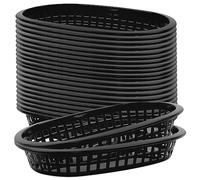 Lot de 20 grands paniers de restauration rapide, paniers de service en plastique, pour barbecue et pique-nique, paniers de service en plastique, parfaits pour hamburgers, frites, hot-dogs, 17,8 x 27,9