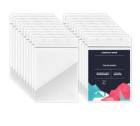 Lot de 20 grands porte-cartes verticaux transparents A6 en PVC - 16 x 10,5 cm - Peut contenir du papier de 13,5 x 9,5 cm - Étanche - Pour travail, conférence, licence, concert, contrôle d'accès
