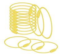 Lot de 20 grands porte-clés en acier inoxydable de 15,2 cm avec verrou à vis pour boucles d'étiquettes de bagages, porte-clés, porte-étiquettes, jaune