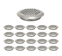 Lot de 20 grilles d'aération circulaires en acier inoxydable pour armoire, salle de bain, bureau, cuisine 19 mm