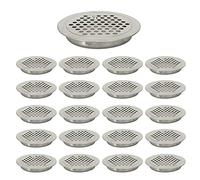 Lot de 20 grilles d'aération circulaires plates en acier inoxydable pour placard de salle de bain bureau cuisine 29 mm
