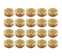Lot de 20 grilles d'aération double face pour armoire et armoire à chaussures - Grille d'aération en acier inoxydable de 35 mm avec grille d'aération - Doré - Compatible avec divers rangements