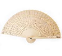 Lot de 20 gros de bois de santal main Fans Party, mariage, en coffret cadeau en bois