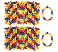 Lot de 20 Guirlandes Hawaïennes,Couronnes Colorées de Décorations de fête Hawaïennes,Fournitures de fête Tropicale Colliers de Fleurs,Aloha,Luau,Carnaval,Plage,Mariage Fête (Couleur Pleine)