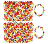 Lot de 20 Guirlandes Hawaïennes,Couronnes Colorées de Décorations de fête Hawaïennes,Fournitures de fête Tropicale Colliers de Fleurs,Aloha,Luau,Carnaval,Plage,Mariage Fête (Couleur Dégradée)
