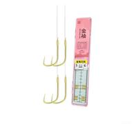 Lot de 20 hameçons à double hameçon pour pêche en eau douce dans les réservoirs et les étangs avec hameçons sans ardillon et bas de ligne en nylon pré-noués (D 1)