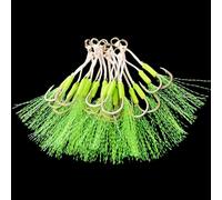 Lot de 20 hameçons d'aide à la pêche en eau salée Double Assist Jigging Hook Slow Fast Fall Jigs Fishing Hook pour eau salée