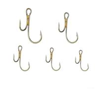 Lot de 20 hameçons doubles en acier à haute teneur en carbone pour plus de durabilité, idéal pour la pêche au sandre, design barbelé pour une performance optimale (1#)