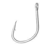 Lot de 20 hameçons pêche à ardillon en Acier Haute teneur Carbone, Cercle Unique, Accessoires for l'extérieur(4 UK)