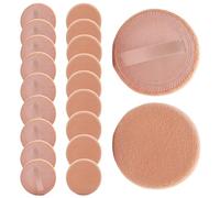 Lot de 20 houppettes de poudre pour le visage, tampons maquillage doux et moelleux avec ruban, 2, 36 lavables, respectueux la peau, multi-usages pour pressés, amples