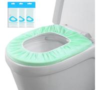Lot de 20 housses de siège de toilette jetables en tissu non tissé, imperméables et jetables pour voyage, hôtel, hôpital, toilettes publiques (double couche, vert)