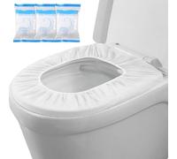 Lot de 20 housses de siège de toilette jetables en tissu non tissé, imperméables et jetables pour voyage, hôtel, hôpital, toilettes publiques (simple couche, blanc)