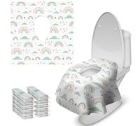 Lot de 20 housses de siège de toilette jetables, imperméables et extra larges pour tout-petits et adultes, portables, emballées individuellement, essentiel de voyage pour les enfants, l'apprentissage