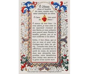 Lot de 20 images prière - Sacré-Coeur: Ô Jésus doux et humble de coeur