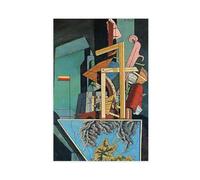 Lot de 20 impressions sur toile célèbres de Giorgio De Chirico The Melancholy of Departure - Décoration murale pour chambre à coucher, bureau - Sans cadre - 61 x 91,4 cm
