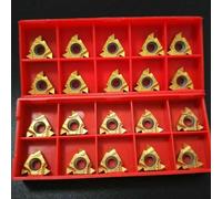 Lot de 20 inserts de filetage en carbure 16ER AG60 et 16IR AG60 pour filetage interne de 3/8", pour la finition et la finition, pointes indexables revêtues d'or