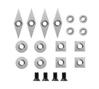 Lot de 20 inserts d'outils de tournage du bois, lames de coupe en carbure pour un travail détaillé