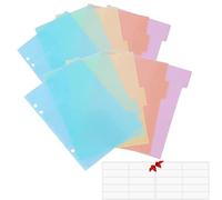Lot de 20 intercalaires de format A5 pour classeur à 6 anneaux, avec bord renforcé et 20 onglets, intercalaires en papier, intercalaires de catégorie, onglets, cartes d'indexation et de rangement de