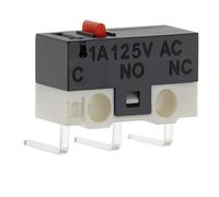 Lot de 20 interrupteurs de fin de course C NO NC 3 broches PCB bornes SPDT 1 A 125 V levier à arc à galet action rapide interrupteurs à souris à poussoir(BENT FOOT-2,100PCS)