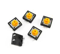 Lot de 20 interrupteurs tactiles DIP 12 x 12 x 7,3 mm Commutateurs à bouton-poussoir tactile 12 x 12 mm 4 broches Jaune foncé