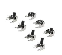 Lot de 20 interrupteurs tactiles momentanés PCB 6 x 6 x 4,3/4,5/5/6/7/7,5/8/9/10 mm à angle droit avec micro-interrupteur à bouton-poussoir à réinitialisation automatique avec stent (couleur : 6 x 6 x