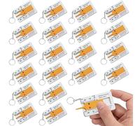Lot de 20 jauges de profondeur de profil pour pneus, 0 à 20 mm, en plastique, avec porte-clés, design portable, pour voiture, moto, van, camion, caravane