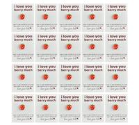 Lot de 20 jetons de poche en vrac, jolis petits cadeaux de poche en forme de fraise avec soutien positif, cartes inspirantes, émotionnels