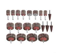 Lot de 20 lamelles abrasives grain 80 pour perceuse 10 tailles 15 mm-80 mm pour ébavurage, élimination des oxydes de soudure, ponçage de contour du métal