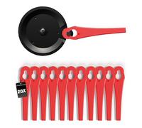 Lot de 20 lames de rechange + disque de coupe compatibles avec Florabest FAT 18 B2 | FAT 18 B3 | Grizzly Tools ART 18 Lion | ART 1825 Lion | CT 1800 Li | Lame de tondeuse (20 pièces + support)
