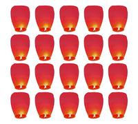 Lot de 20 lanternes Célestes Chinoises, Lanterne Chinoise Volante, Lanternes Volantes en Papier, célestes Souhaitant, 100% biodégradable, Utilisées pour Un Mariage, Une fête, Un Anniversaire(Rouge)