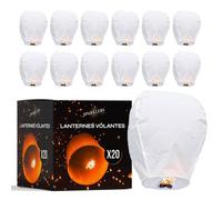 Lot de 20 Lanternes Volantes qualité supérieure en papier, 100% Biodegradable, Lampion Papier, Chinoise, Sky L