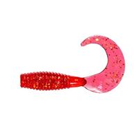 Lot de 20 leurres de pêche à la Racine, leurres Souples à Queue roulée, résistants à l'eau salée, à Immersion Lente, for Bar et Mandarin(Red 1,2.5cm 20pcs)