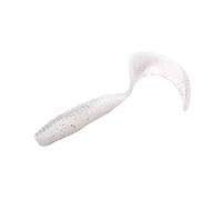 Lot de 20 leurres Souples à Queue bouclée Bicolores avec sel et attractant for Poissons, coulant Lentement, for Poissons Mandarins et perches(Wit,6.5cm 20pcs)
