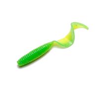 Lot de 20 leurres Souples à Queue bouclée Bicolores avec sel et attractant for Poissons, coulant Lentement, for Poissons Mandarins et perches(Groen,6.5cm 20pcs)