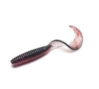 Lot de 20 leurres Souples à Queue bouclée Bicolores avec sel et attractant for Poissons, coulant Lentement, for Poissons Mandarins et perches(Blauw,6.5cm 20pcs)