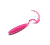 Lot de 20 leurres Souples à Queue bouclée Bicolores avec sel et attractant for Poissons, coulant Lentement, for Poissons Mandarins et perches(Roze,6.5cm 20pcs)