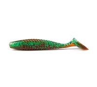 Lot de 20 leurres Souples en TPE, réalistes, avec Queue en T filetée et Anti-algues, for la pêche au Bar et au crapet(Groen,5.5cm 20pcs)